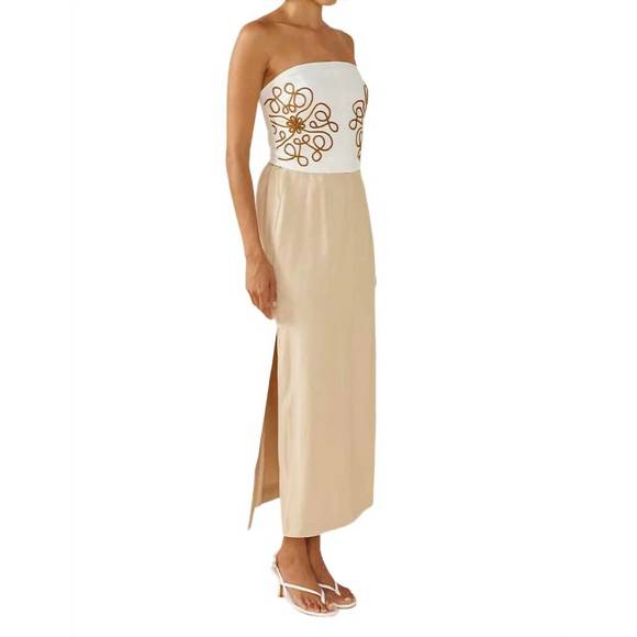 NEW MON RENN diego maxi skirt in biscuit - Picture 3 of 4